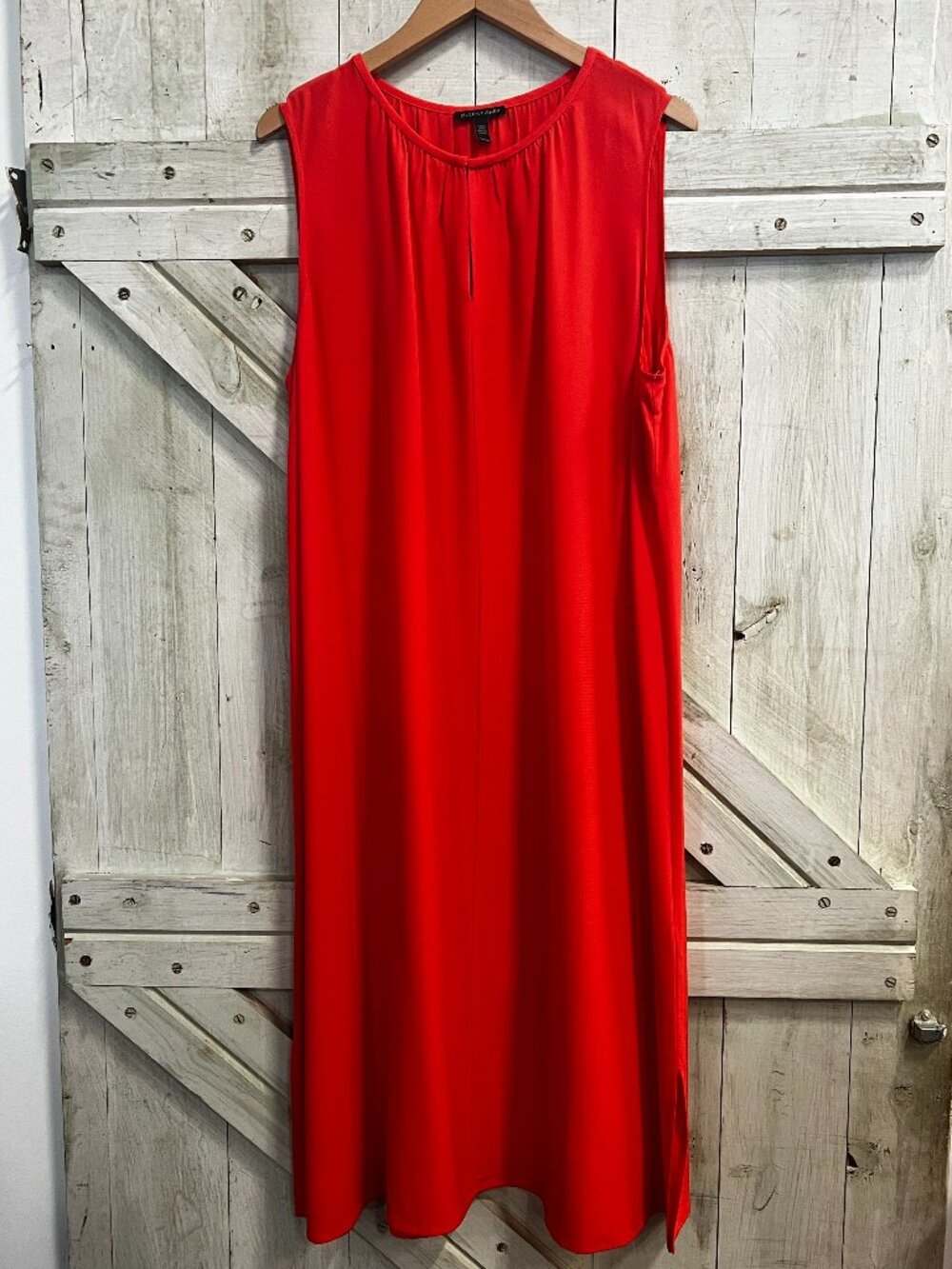 Eileen Fisher Coral Tencel Viscose Crepe Dress Size XL